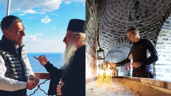 Στο Άγιον Όρος ο Τσίπρας, σε μοναστήρι στον Όλυμπο ο Μητσοτάκης
